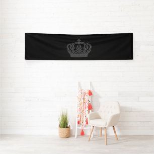 Graue Krone mit schwarzem Hintergrund Banner