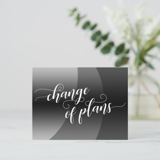 Graue Krümmung der Pläne für das Hochzeitsupdate Postkarte (Stehend Vorderseite)