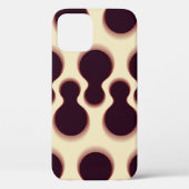 Graue, kugelförmige Formen, braune Farbmuster. Case-Mate iPhone Hülle (Rückseite)