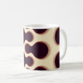Graue, kugelförmige Formen, braune Farbmuster. Kaffeetasse (VorderseiteRechts)
