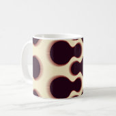 Graue, kugelförmige Formen, braune Farbmuster. Kaffeetasse (Vorderseite Links)