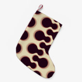 Graue, kugelförmige Formen, braune Farbmuster. Kleiner Weihnachtsstrumpf (Vorderansicht (hängend))