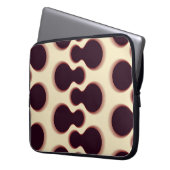 Graue, kugelförmige Formen, braune Farbmuster. Laptopschutzhülle (Vorderseite Links)