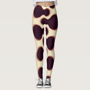 Graue, kugelförmige Formen, braune Farbmuster. Leggings