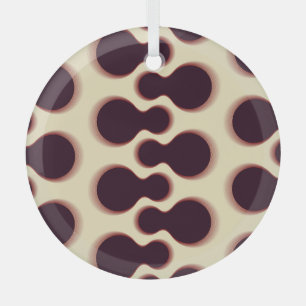 Graue, kugelförmige Formen, braune Farbmuster. Ornament Aus Glas