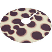 Graue, kugelförmige Formen, braune Farbmuster. Polyester Weihnachtsbaumdecke (Schrägansicht)