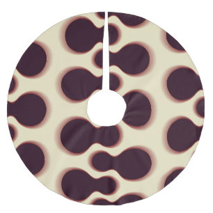 Graue, kugelförmige Formen, braune Farbmuster. Polyester Weihnachtsbaumdecke