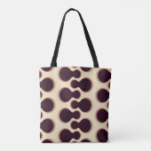 Graue, kugelförmige Formen, braune Farbmuster. Tasche (Rückseite)