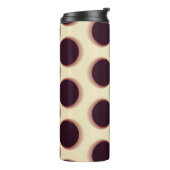 Graue, kugelförmige Formen, braune Farbmuster. Thermosbecher (Nach links gedreht)