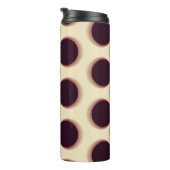 Graue, kugelförmige Formen, braune Farbmuster. Thermosbecher (Nach rechts gedreht)