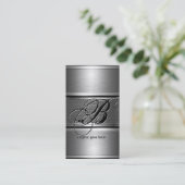 Graue lackierte Aluminium-Metallic-Optik Visitenkarte (Stehend Vorderseite)