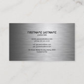 Graue lackierte Aluminium-Metallic-Optik Visitenkarte (Rückseite)