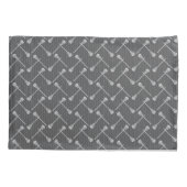 Graue Lacrosse Weiße Sticks Gemustert Kissenbezug (Rückseite)