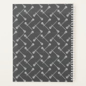 Graue Lacrosse Weiße Sticks Gemustert Planer (Rückseite)