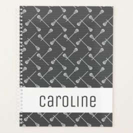 Graue Lacrosse Weiße Sticks Gemustert Planer