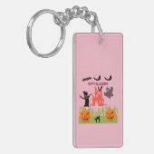 Graue Landschaft grüner Hände aus der Erde Schlüsselanhänger (Vorderseite links)