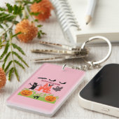 Graue Landschaft grüner Hände aus der Erde Schlüsselanhänger (Vorderseite rechts)