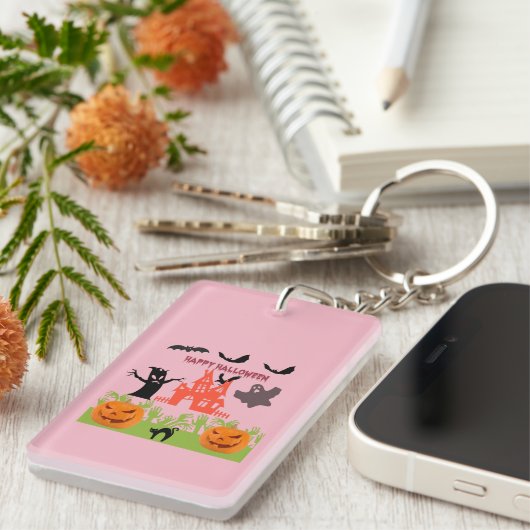 Graue Landschaft grüner Hände aus der Erde Schlüsselanhänger (Vorderseite rechts)