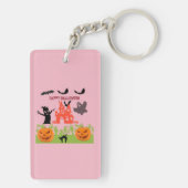 Graue Landschaft grüner Hände aus der Erde Schlüsselanhänger (Rückseite)