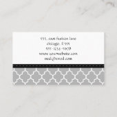 Graue Latticework, Quatrefolie, marokkanische Trel Visitenkarte (Rückseite)