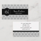 Graue Latticework, Quatrefolie, marokkanische Trel Visitenkarte (Vorne/Hinten)
