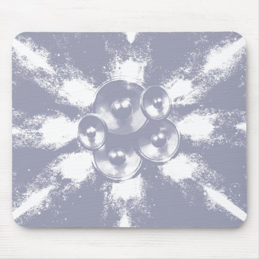 Graue Lautsprecher mit hohem Kontrast Mousepad (Vorne)