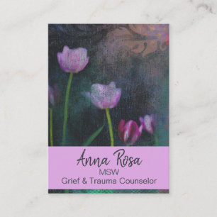 *~* Graue Lavendel-Rosa-Tulpe Grunge Vintage Shabb Visitenkarte