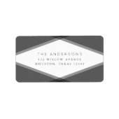 Graue Layered Geometric Return Address Label Adressaufkleber (Vorne)
