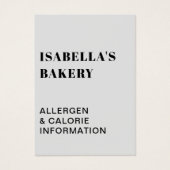 Graue Lebensmittelallergie Kalorieninformation QR  (Vorderseite)