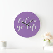 Graue Lebenstypografie Große Wanduhr (Zuhause)