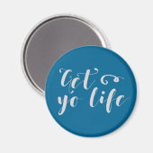 Graue Lebenstypografie Magnet (Vorderseite/Rückseite)