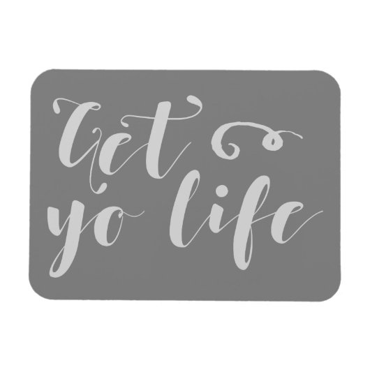 Graue Lebenstypografie Magnet (Horizontal)