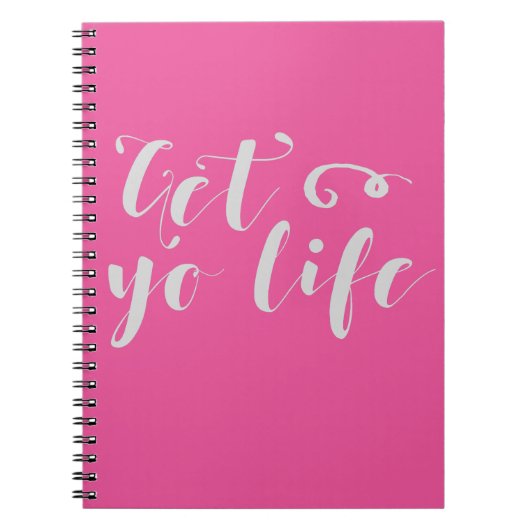 Graue Lebenstypografie Notizblock (Vorderseite)