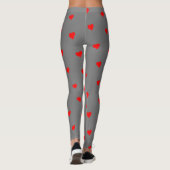Graue Leggings mit Red Hearts Stilvoll Komfortabel (Rückseite)