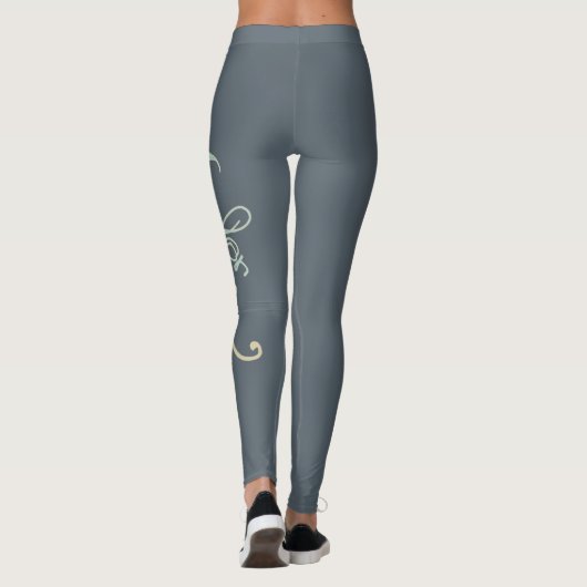 Graue Leggings mit schweißndem Design (Rückseite)
