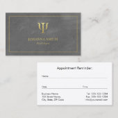 Graue Leinwand Goldener Rahmen, Psychologe Psi Sym Terminkarte (Vorne/Hinten)