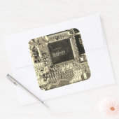 Graue Leiterplatte ・ Gängige elektronische Platine Quadratischer Aufkleber (Umschlag)