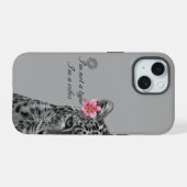 Graue Leopard-Ästhetik-Handyhülle - Trendiges Desi iPhone 15 Hülle (Rückseite (Horizontal))