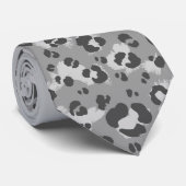 Graue Leopard-Druck-Krawatte Krawatte (Gerollt)