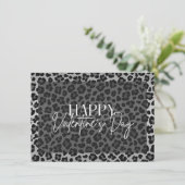 Graue Leopard Glückwunschkarte Valentinstag Einladung (Stehend Vorderseite)