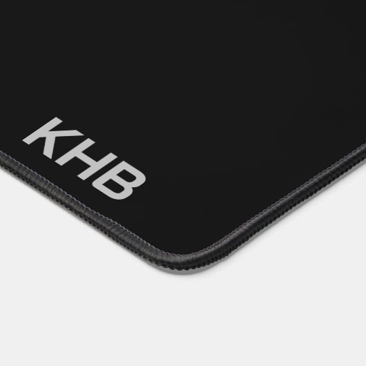 Graue Leopard-Tierwerbung - Monogramm Schreibtischunterlage (Ecke)