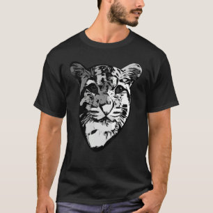 Graue Leopardenprägung T-Shirt