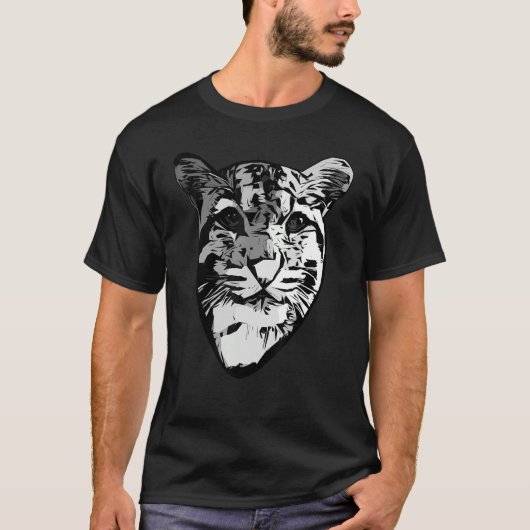 Graue Leopardenprägung T-Shirt (Vorderseite)