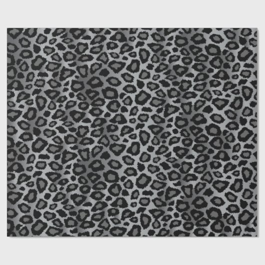 Graue Leopardin Geschenkpapier (Flach)