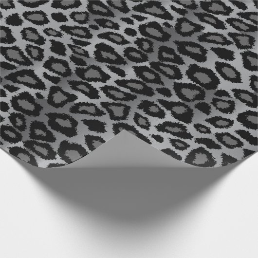 Graue Leopardin Geschenkpapier (Ecke)