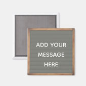Graue Letterboard in Frame Custom Message Magnet (Vorderseite/Rückseite)
