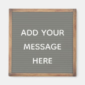 Graue Letterboard in Frame Custom Message Magnet (Vorne)