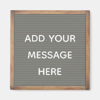 Graue Letterboard in Frame Custom Message
