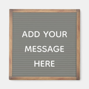 Graue Letterboard in Frame Custom Message Magnet