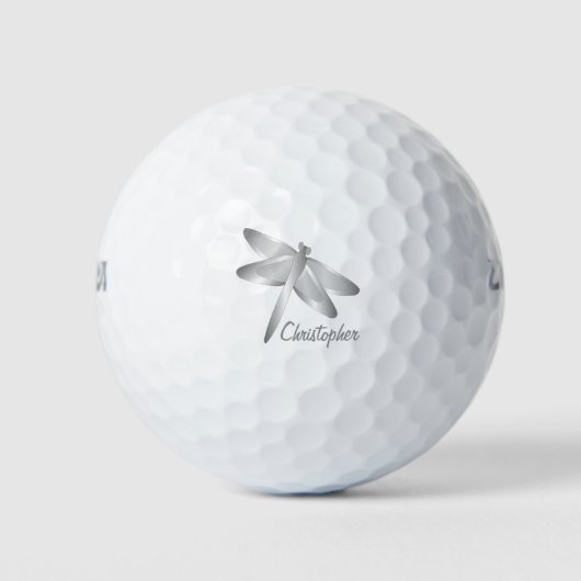 Graue Libellen-Design Golfball (Vorderseite)